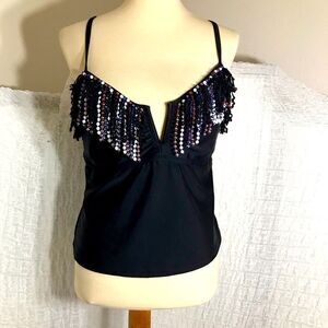 Collections by Catalina Beaded Fringe Tankini Size Large 12/14